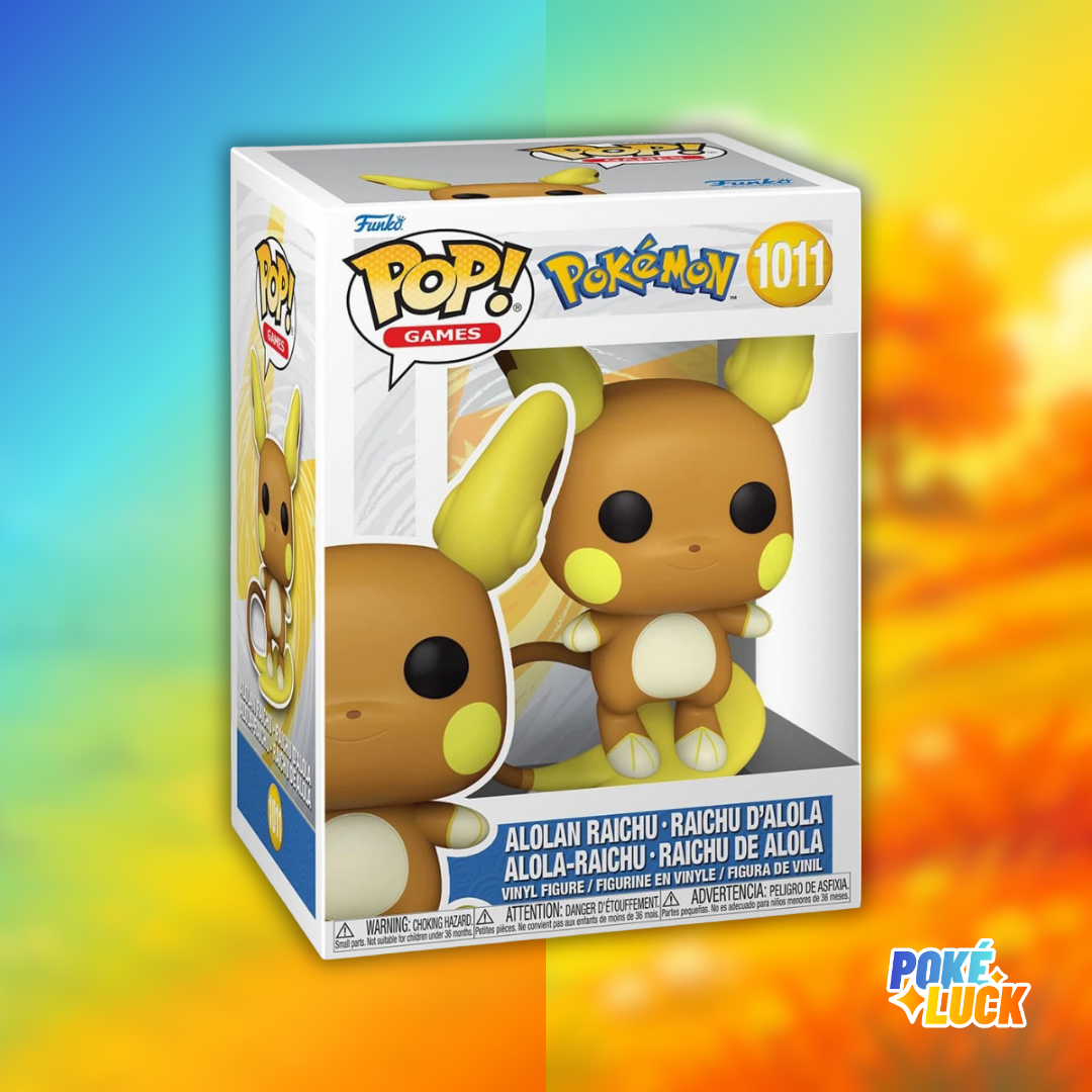 Raichu d’Alola : « Figurine Funko Pop! Pokémon Raichu d’Alola n°1011 dans sa boîte à fenêtre
